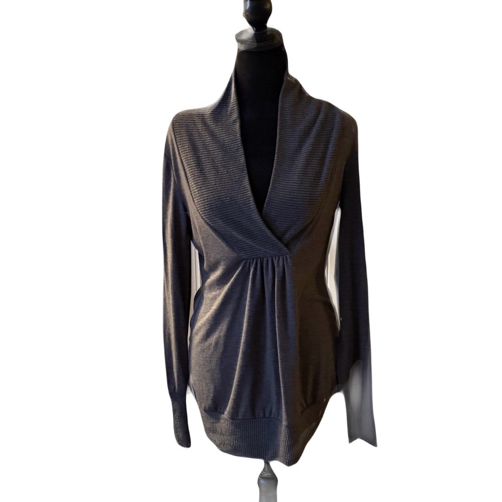 Charlotte Russe Charcoal Shawl Collar Knit Sweater